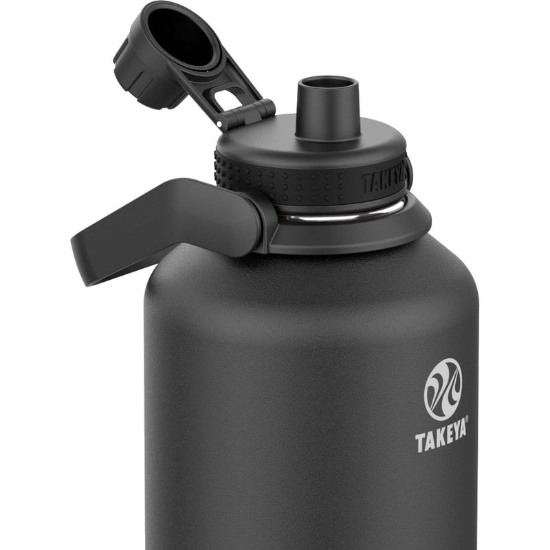 Takeya - Actives 64-oz. Wide Handle Water Bottle with Spout Lid - Onyx