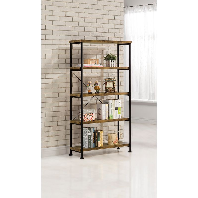 Analiese 4-shelf Bookcase Antique Nutmeg