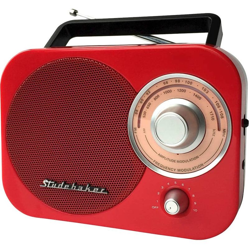 Studebaker - SB2000 Portable AM/FM Radio - Red/Black