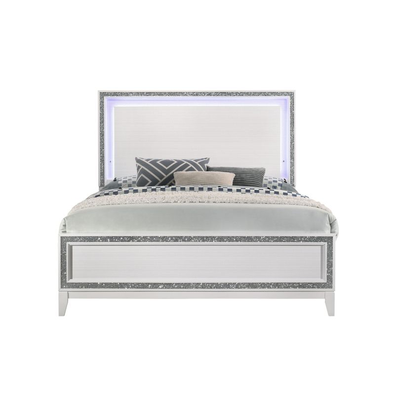 ACME Haiden Queen Bed w/LED, LED & White Finish