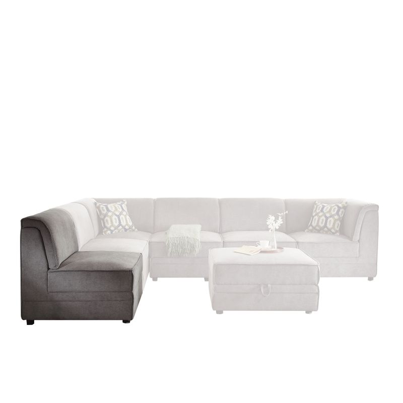 ACME Bois Modular - Armless Chair, Gray Velvet