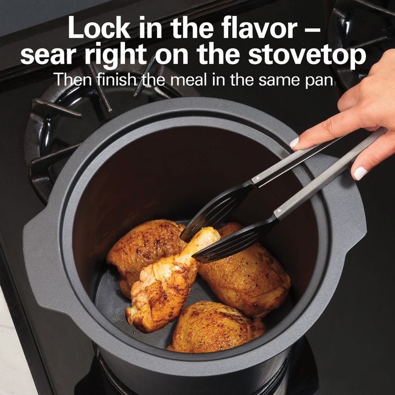 Hamilton Beach - 10qt Sear & Cook Stockpot Slow Cooker Silver