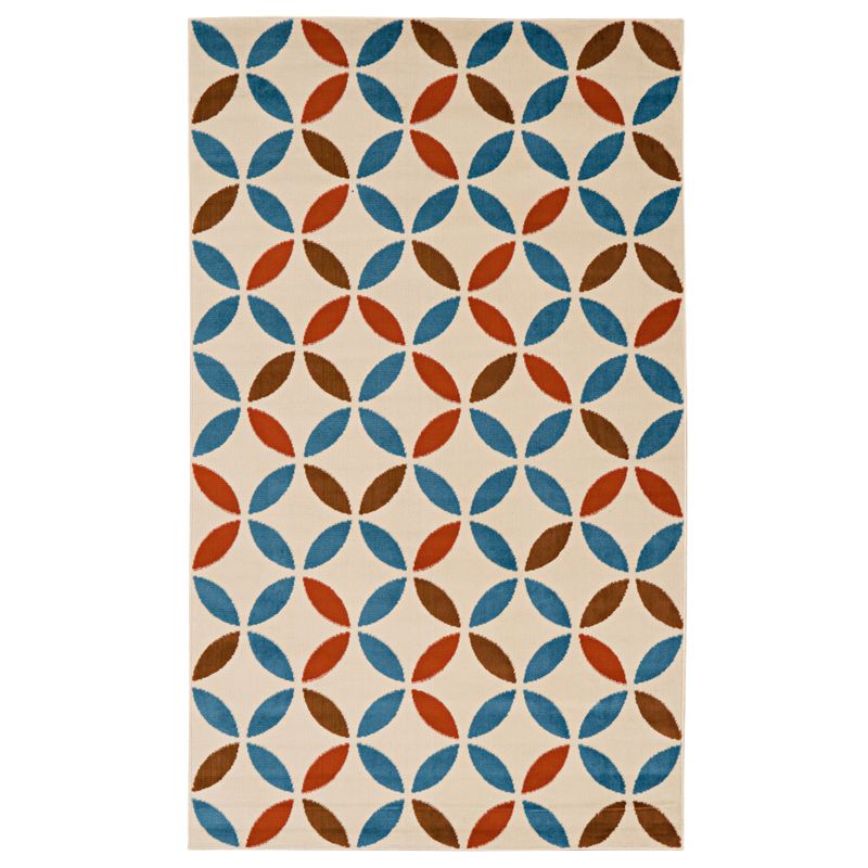 Burris Bone And Blue 4.3X7.3 Area Rug