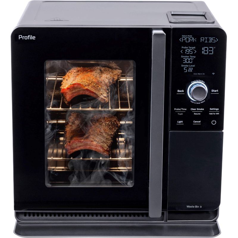 GE Profile - Smart Indoor Smoker - Black
