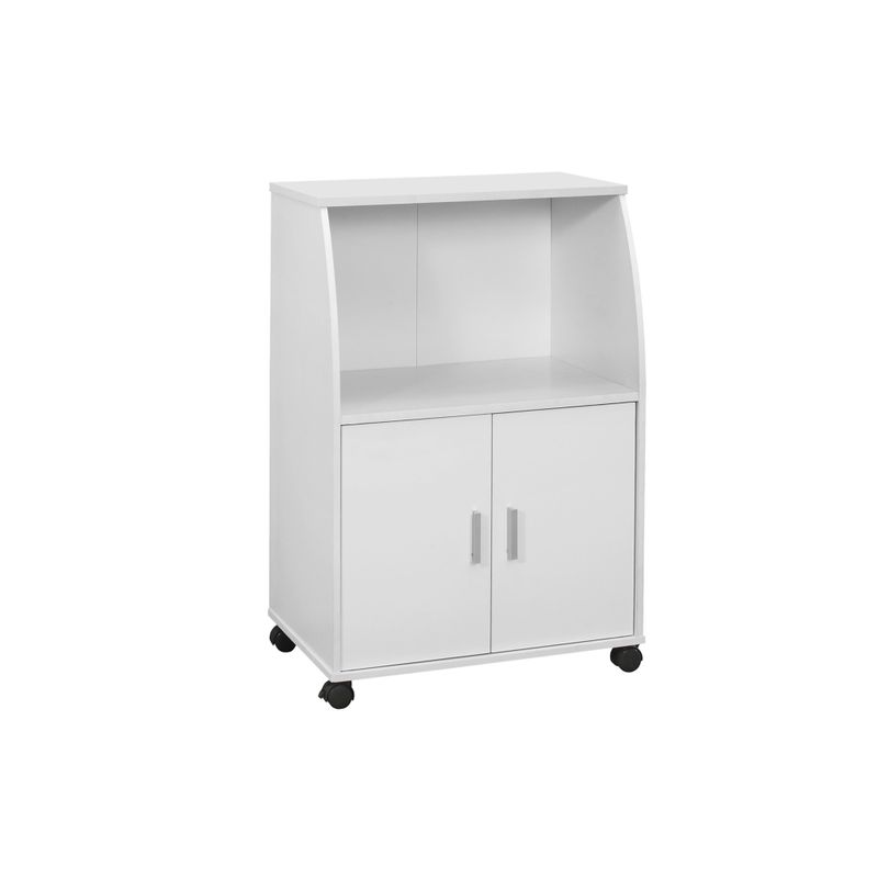 Kitchen Cart/ Rolling Mobile/ Storage/ Utility/ Laminate/ White/ Contemporary/ Modern