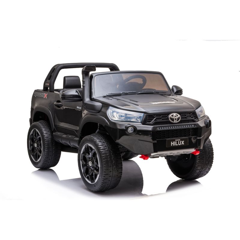 Hyper - Toyota Hilux 12V 2 Seat Off Road Ride-on, 4mph Max Speed - Front & Rear Lights - Front & Rear Trunk Space - Truck Sounds - Black/Gre