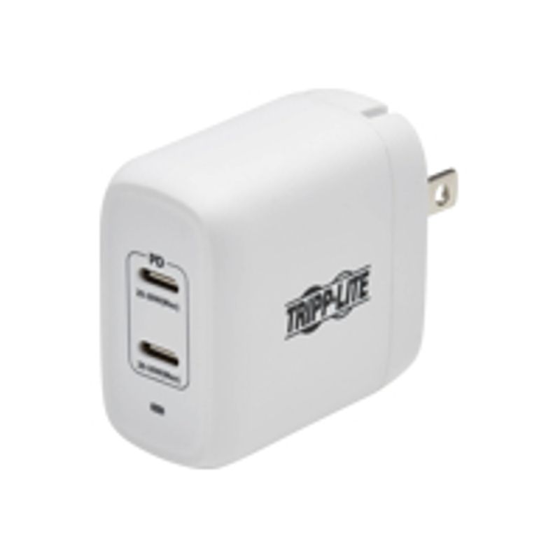 Tripp Lite USB C Wall Charger Dual-Port Compact - GaN Technology 40W PD Charging (20W+20W or 30W) White power adapter - 2 x USB-C - 40 Watt