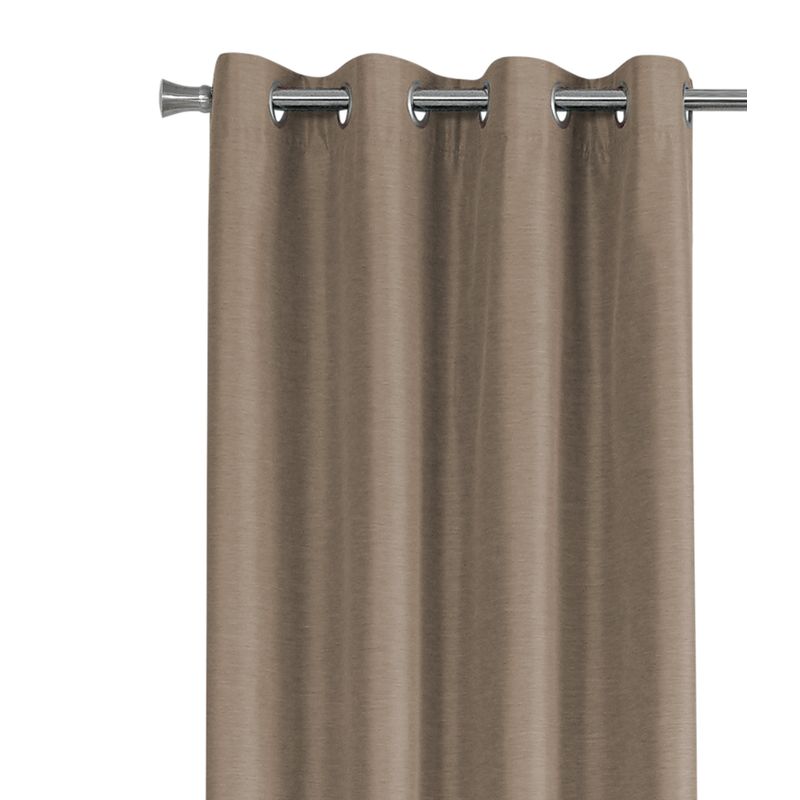 Curtain Panel/ 2pcs Set/ 54"W X 84"L/ 100% Blackout/ Grommet/ Living Room/ Bedroom/ Kitchen/ Thermal Insulation/ Polyester/ Brown/ Contempor