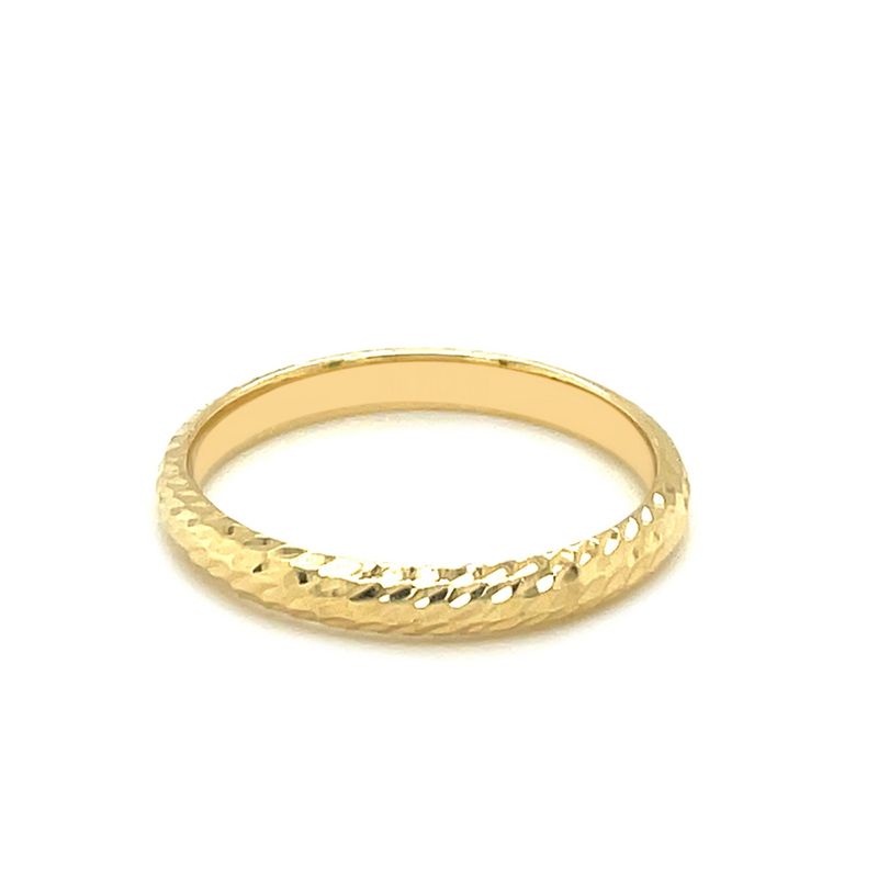 14k Yellow Gold Textured Comfort Fit Wedding Band (Size 7)