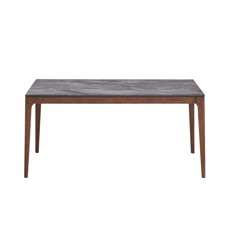 ACME Bevis Dining Table, Stone & Walnut Finish