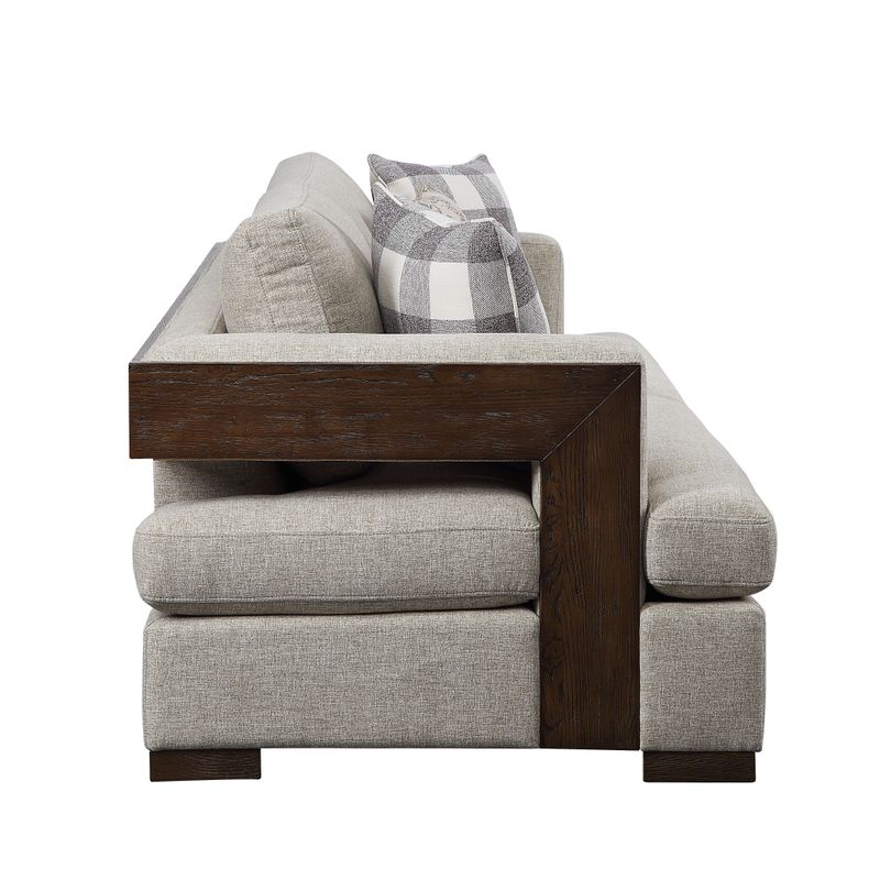 ACME Niamey Loveseat w/2 Pillows, Fabric & Walnut