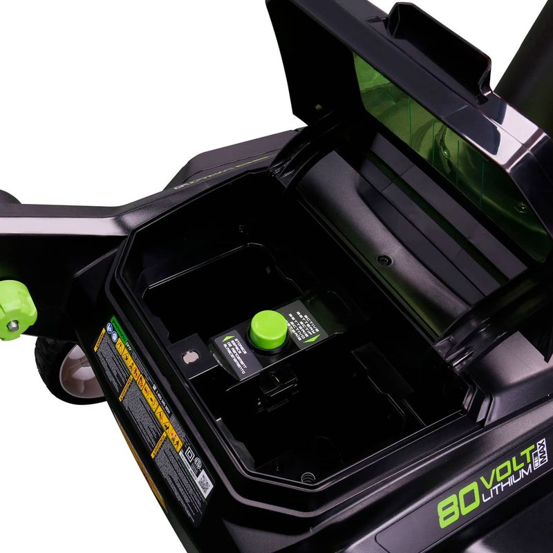 Greenworks - 80V 22" Cordless Brushless Snow Blower with 4.0 Ah Battery and Rapid Charger - Black/Green