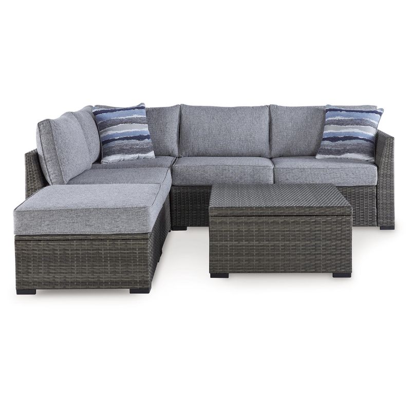 Petal Road Outdoor Loveseat Sectional/Ottoman/Table Set (Set of 4)