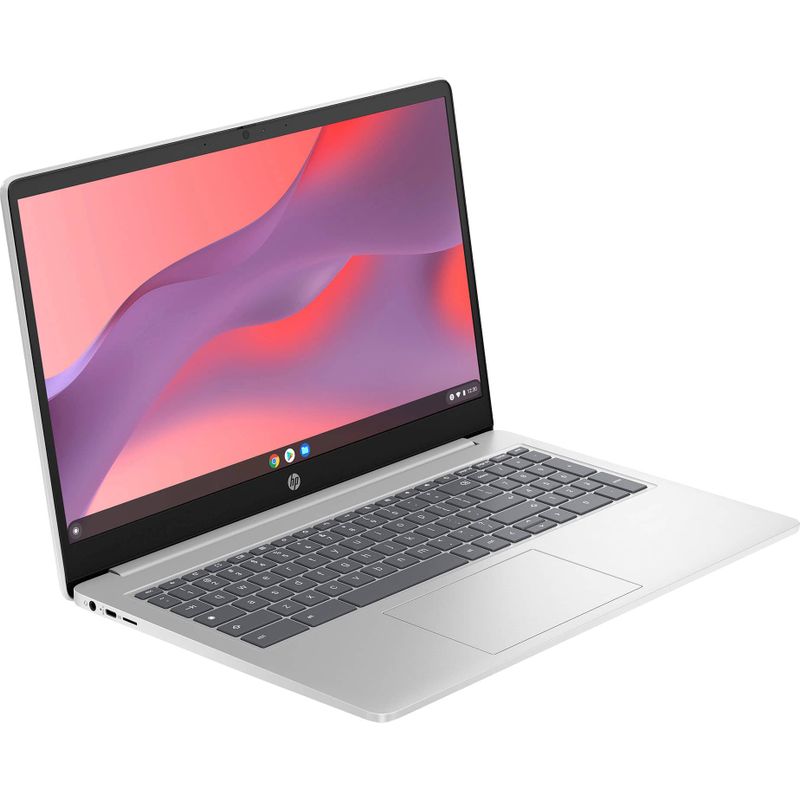 HP - 15.6" Chromebook Laptop - Intel Processor N200 - 8GB Memory - 64GB eMMC - Natural Silver