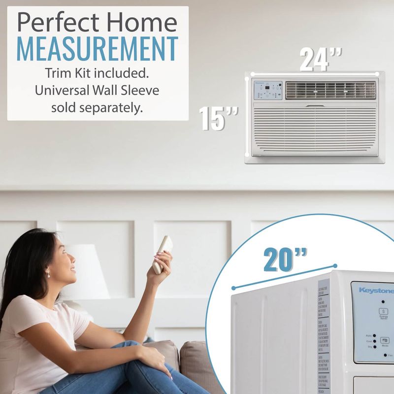 Keystone - 550 Sq. Ft. 12000 BTU Through-the-Wall Air Conditioner - White