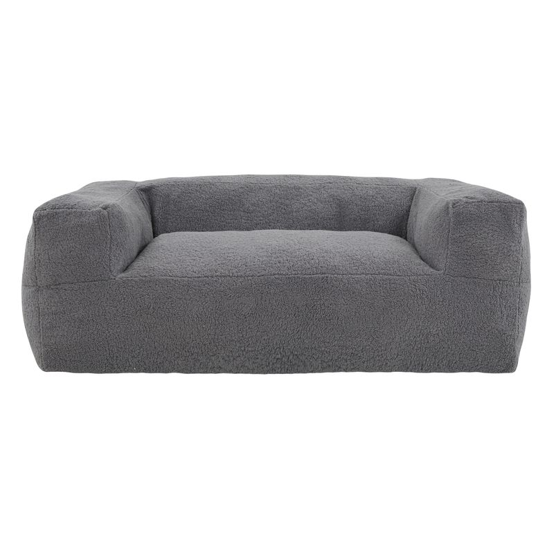 Sealy&reg; Redd Sherpa Grey Memory Foam Bean Bag Sofa