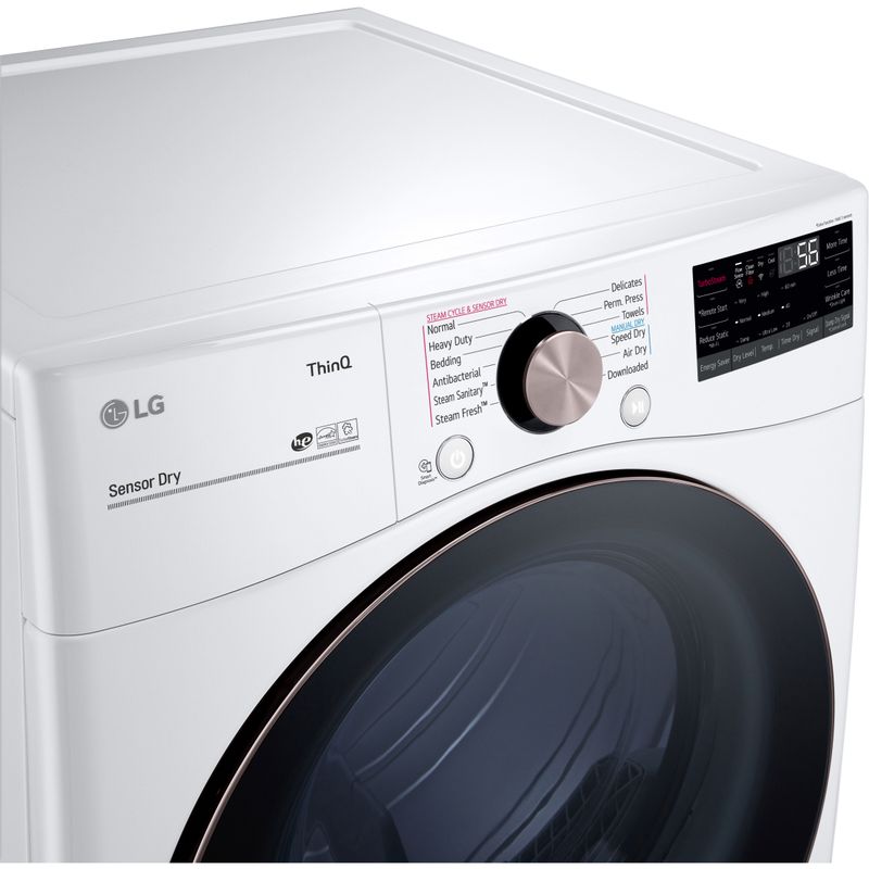 LG 7.4-Cu. Ft. Front Load Gas Dryer with TurboSteam and Built-In Intelligence, White