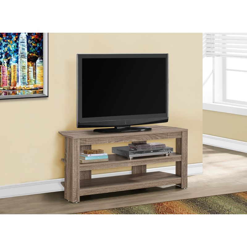 TV Stand/ 42 Inch/ Console/ Media Entertainment Center/ Storage Shelves/ Living Room/ Bedroom/ Laminate/ Brown/ Contemporary/ Modern