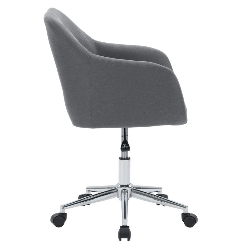 CorLiving - Marlowe Upholstered Chrome Base Task Chair - Grey