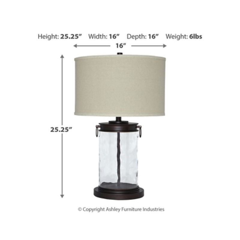 Clear/Bronze Finish Tailynn Glass Table Lamp (1/CN)