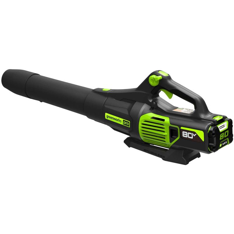 Greenworks - 80 Volt 16-Inch Cutting Diameter Straight Shaft Grass Trimmer and Axial Blower (1 x 2.0Ah Battery and 1 x Charger) - Green