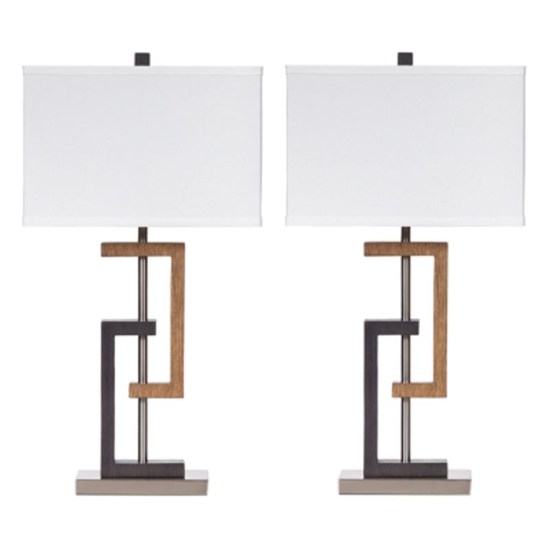 Brown/Silver Finish Syler Poly Table Lamp (2/CN)