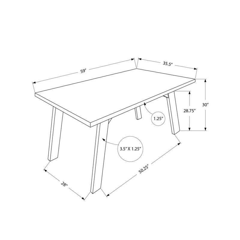 Dining Table - Brown Walnut Veneer / 36"X 60"