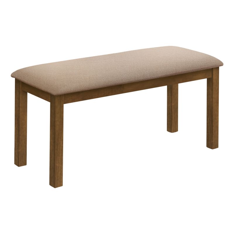 Bench - 42"L / Brown Walnut / Beige Fabric