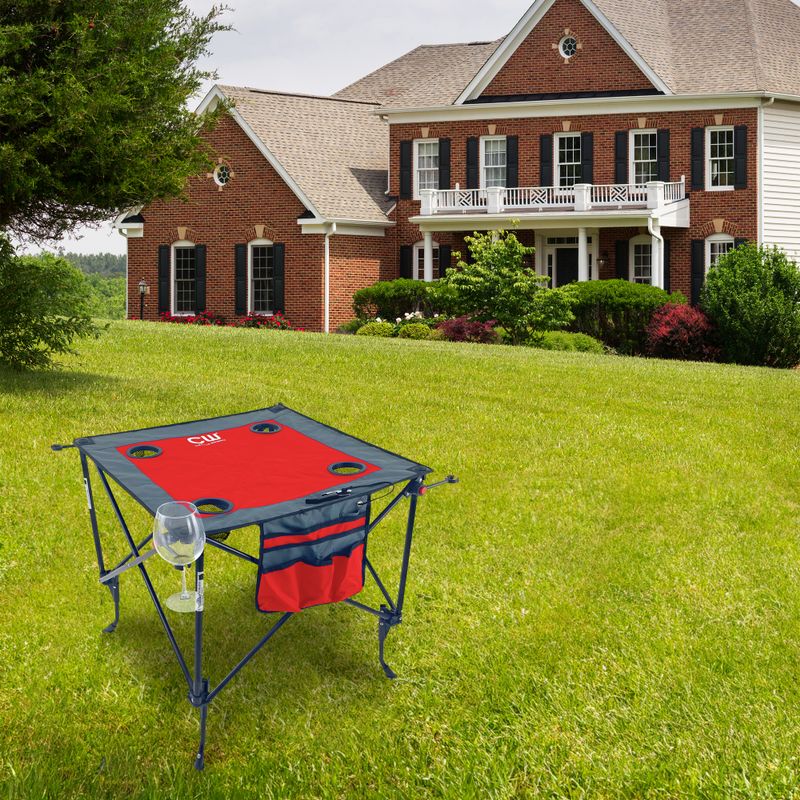 Adjustable Height Folding Wine Table Red & Gray