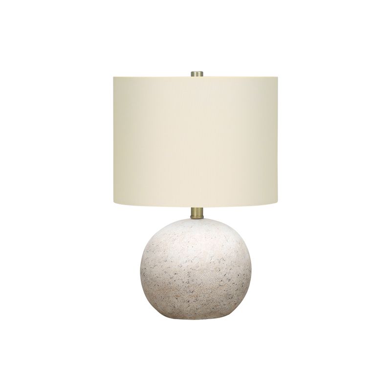 Lighting - 20"H Table Lamp Grey Concrete / Ivory Shade