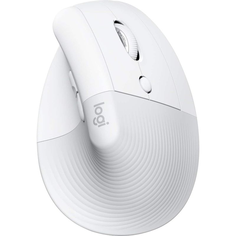 Logitech - Lift for Mac Bluetooth Optical Ergonomic Mouse with 4 Customizable Buttons - Wireless - Off-White