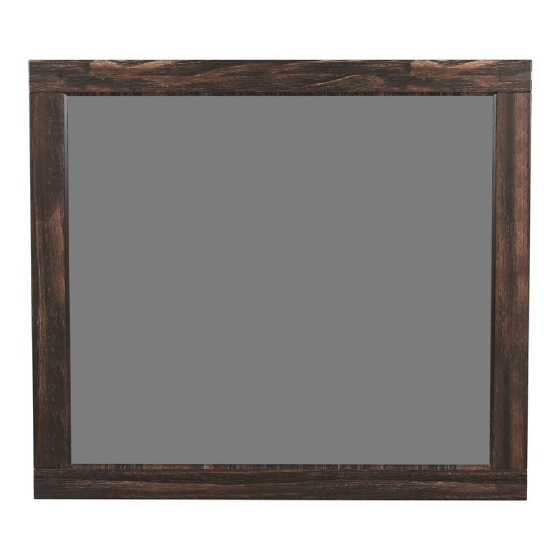 Rustic Rectangle Mirror in Wire-Brushed Rustic Brown