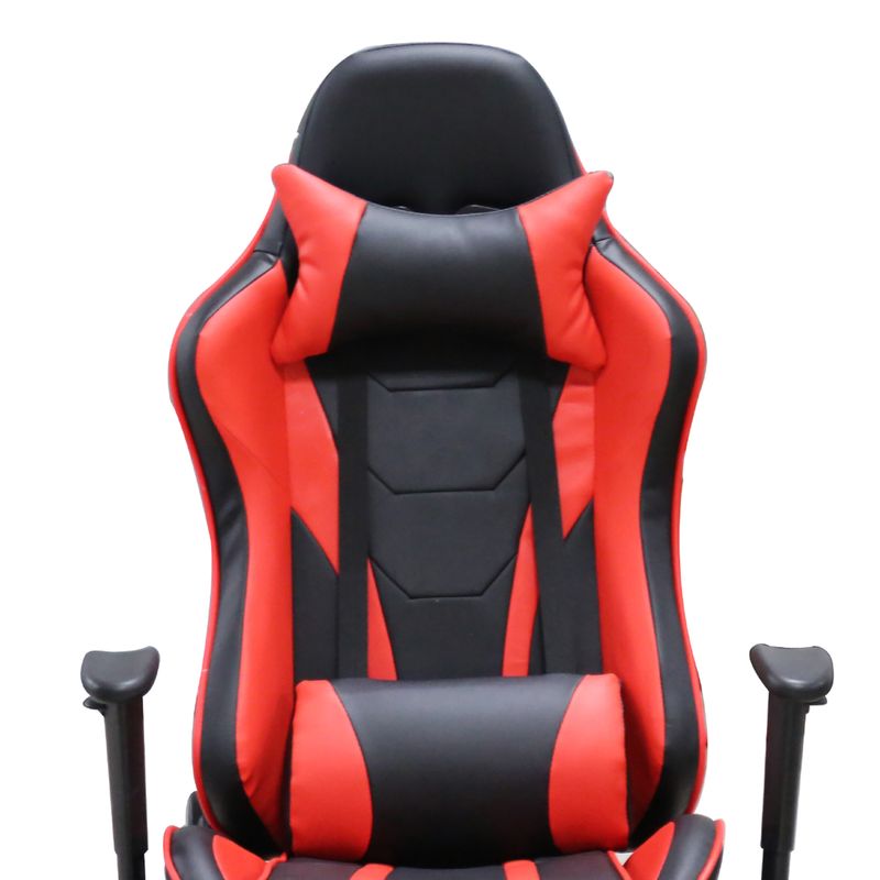 Felix Faux Leather Ergonomic Height Adjustable Reclining Swivel Office Gaming Chair in Black/Red