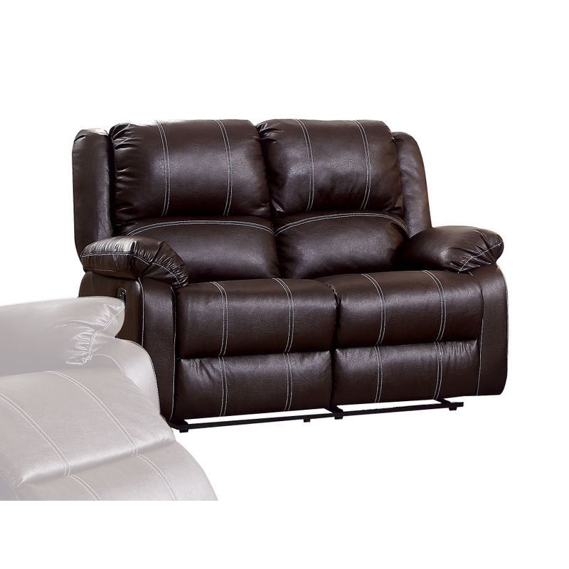 ACME Zuriel 3pc Living Room Chair Set, Brown Synthetic Leather