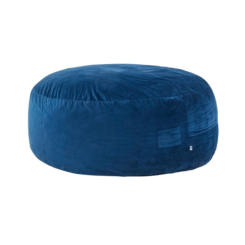 Sealy&reg; Kade 6ft Velour Navy Memory Foam Bean Bag