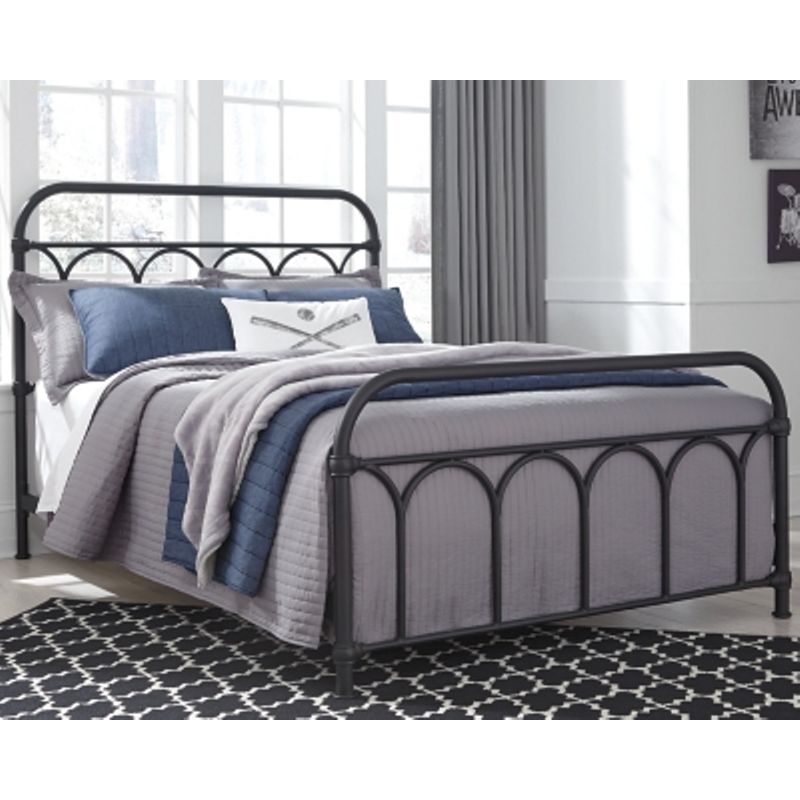 Black Nashburg Full Metal Headboard/Footboard/Rails