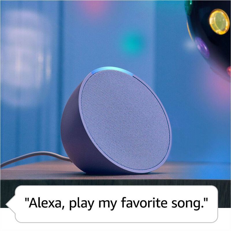 Amazon - Echo Pop (1st Generation) Smart Speaker with Alexa - Lavender Bloom