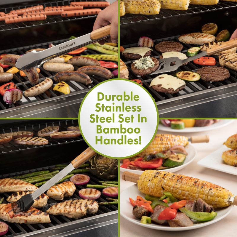 Cuisinart - 13pc Bamboo Handle Grill Tool Set
