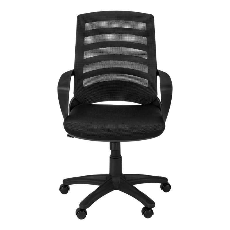 Office Chair/ Adjustable Height/ Swivel/ Ergonomic/ Armrests/ Computer Desk/ Work/ Metal/ Mesh/ Black/ Contemporary/ Modern