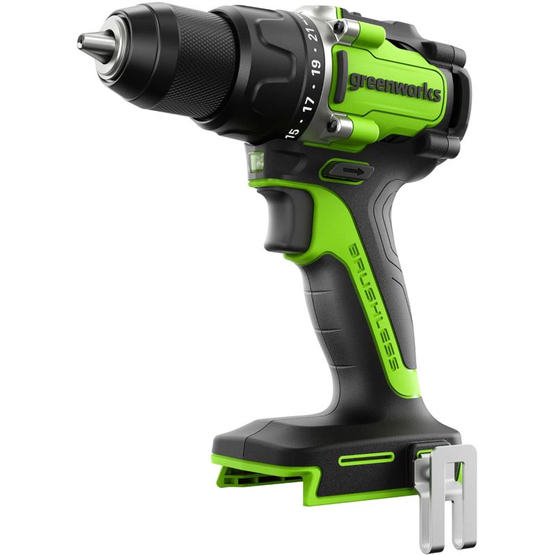 Greenworks - 24V 5 Tool Combo Kit - Drill, Impact Driver, Recip Saw, Light, Bluetooth Speaker, 2Ah + 4Ah Batteries, & Charger - Green