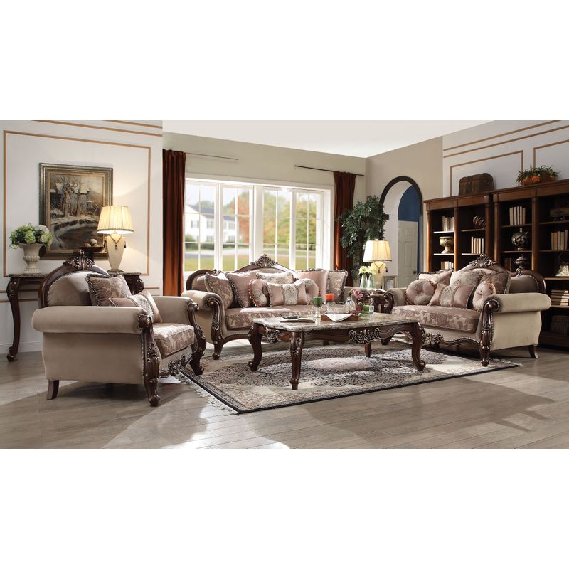 ACME Mehadi Chair w/2 Pillows, Velvet & Walnut