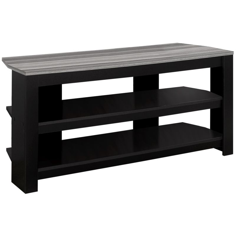 TV Stand/ 42 Inch/ Console/ Media Entertainment Center/ Storage Shelves/ Living Room/ Bedroom/ Laminate/ Black/ Grey/ Contemporary/ Modern