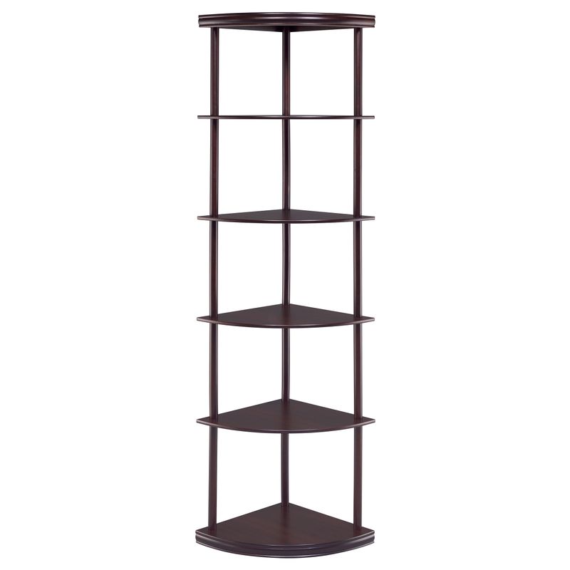 Bonwick 5-shelf Corner Bookshelf Cappuccino