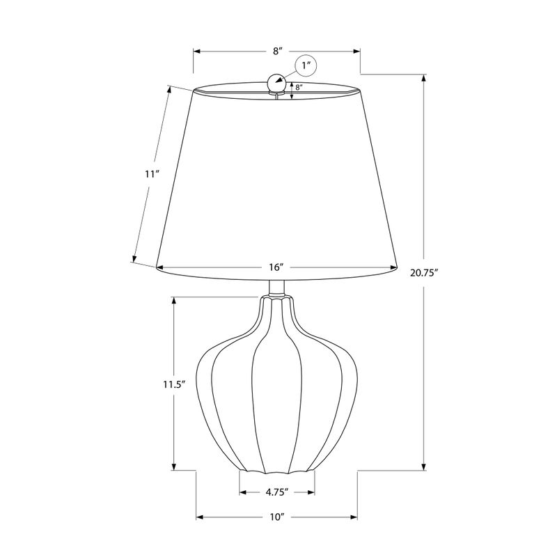 Lighting - 21"H Table Lamp Cream Resin / Ivory Shade