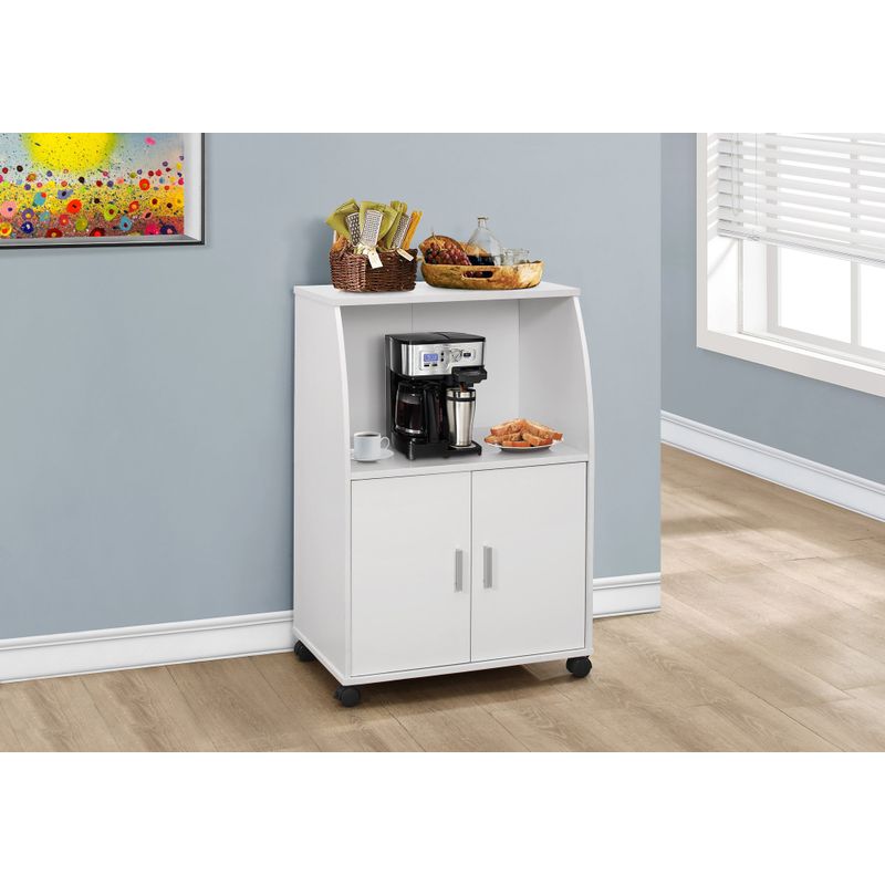 Kitchen Cart/ Rolling Mobile/ Storage/ Utility/ Laminate/ White/ Contemporary/ Modern