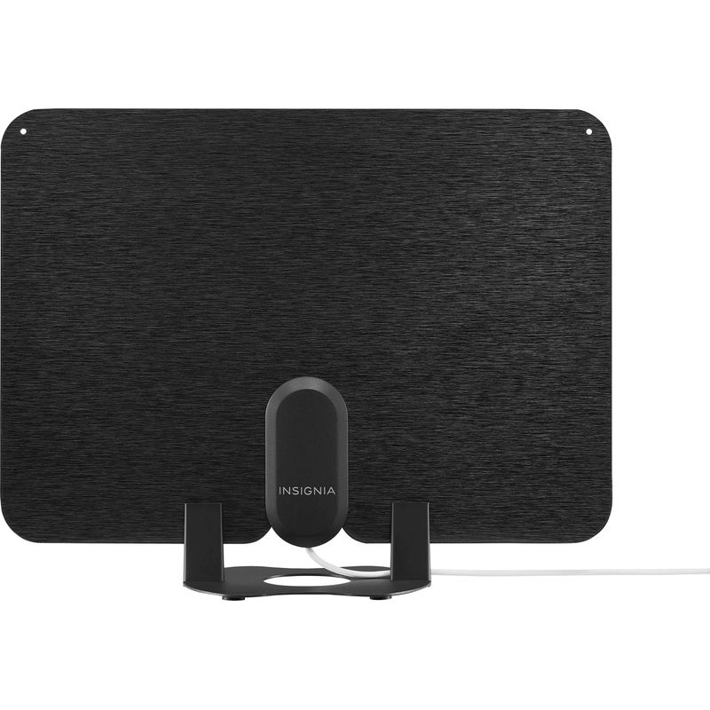 Insignia&trade; - Amplified Ultra-Thin Indoor HDTV Antenna with 60-Mile Range - Black/White