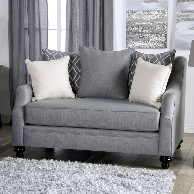 Transitional Fabric 2-Piece Sofa Set in Gray