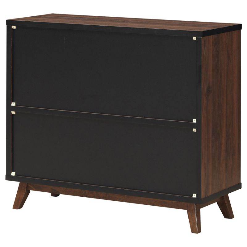 Ezekiel Wine Cabinet with 2 Sliding Doors Walnut and Black