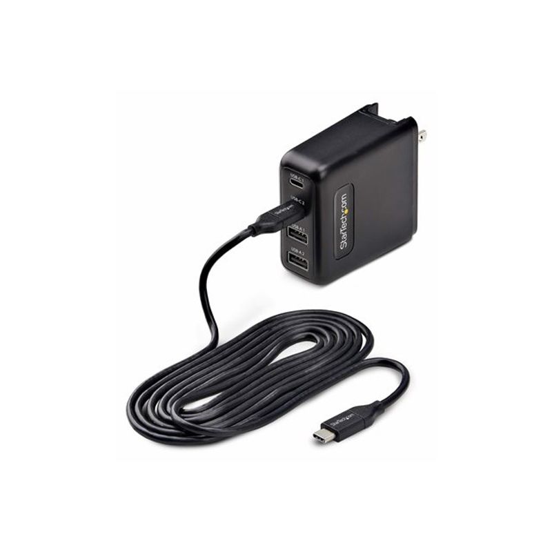 StarTech.com 100W USB-C Wall Charger 2x USB-C/USB-A GaN Adapter PD 3.0 power adapter - GaN technology - USB 24 pin USB-C - 100 Watt