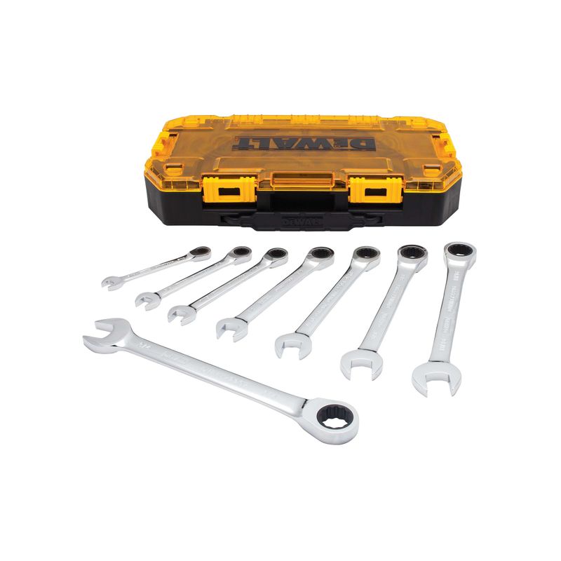 DeWalt - Tough Box 8pc SAE Ratcheting Wrench Set